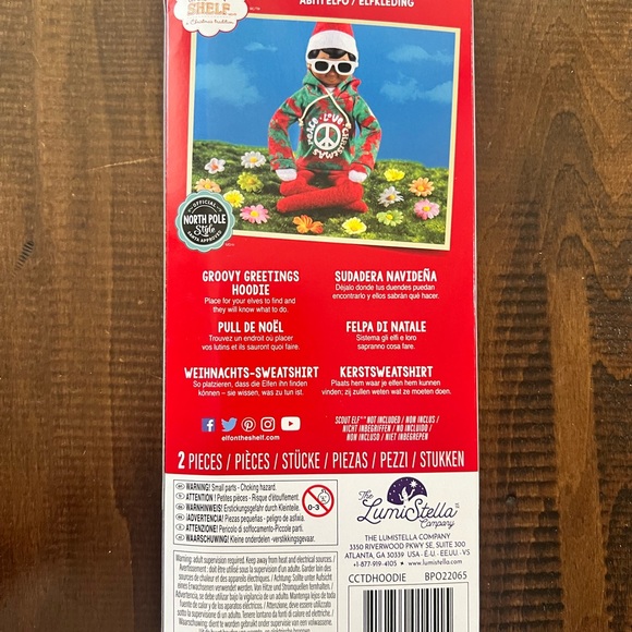 NIB Elf On The Shelf “Peace, Love, Christmas” and Sunglasses - Picture 2 of 2